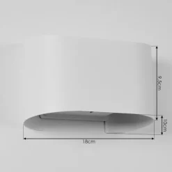 Applique murale d'extérieur Everton LED Blanc, 2 lumières