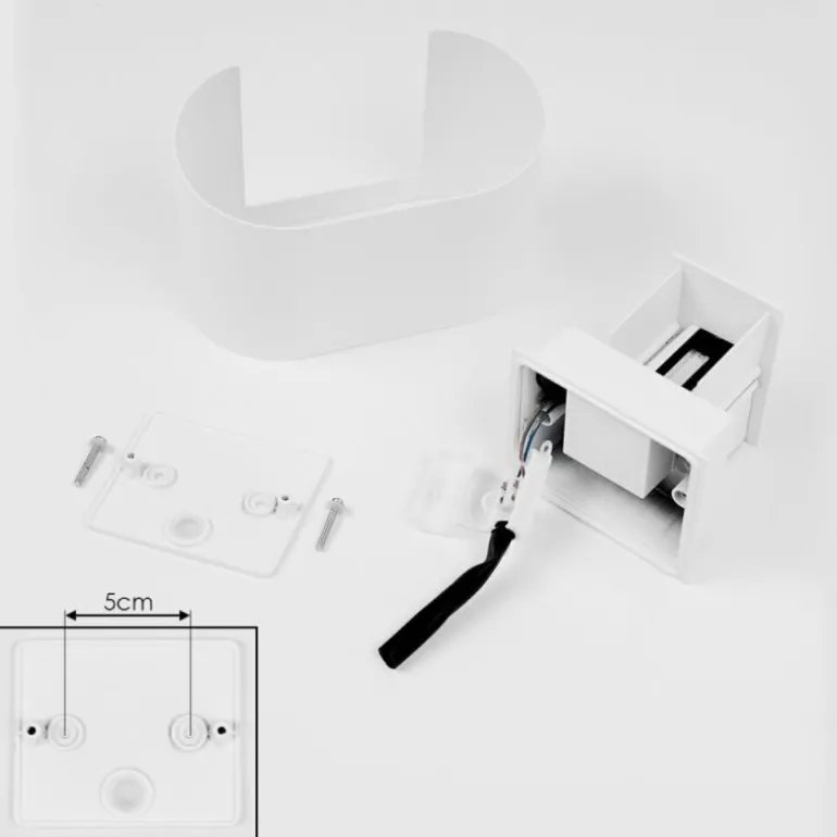 Applique murale d'extérieur Everton LED Blanc, 2 lumières