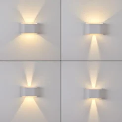 Applique murale d'extérieur Everton LED Blanc, 2 lumières