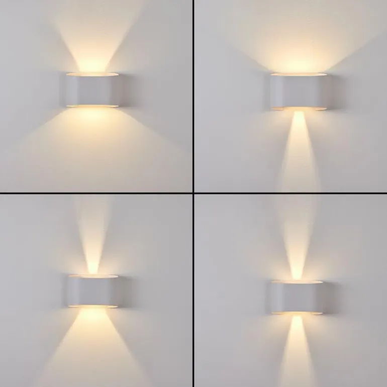 Applique murale d'extérieur Everton LED Blanc, 2 lumières