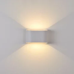Applique murale d'extérieur Everton LED Blanc, 2 lumières