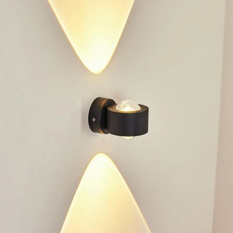 Applique murale d'extérieur Andersro LED Noir, 2 lumières