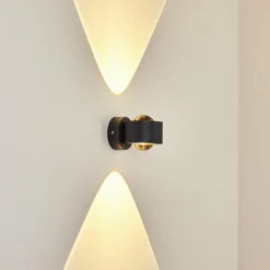 Applique murale d'extérieur Andersro LED Noir, 2 lumières