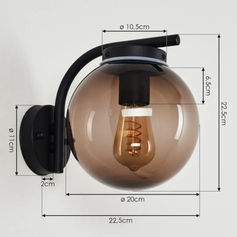 Applique murale d'extérieur Rombotten Noir, 1 lumière