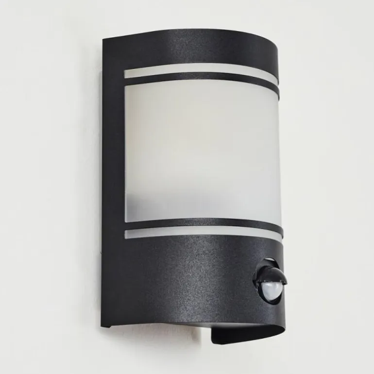 Applique murale d'extérieur Visnum Noir, Blanc, 1 lumière, Détecteur de mouvement