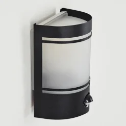 Applique murale d'extérieur Visnum Noir, Blanc, 1 lumière, Détecteur de mouvement