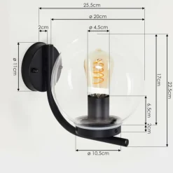 Applique murale d'extérieur Rombotten Noir, 1 lumière