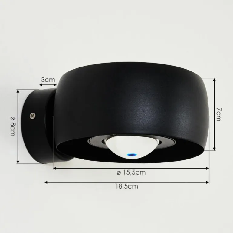 Applique murale d'extérieur Andersro LED Noir, 2 lumières