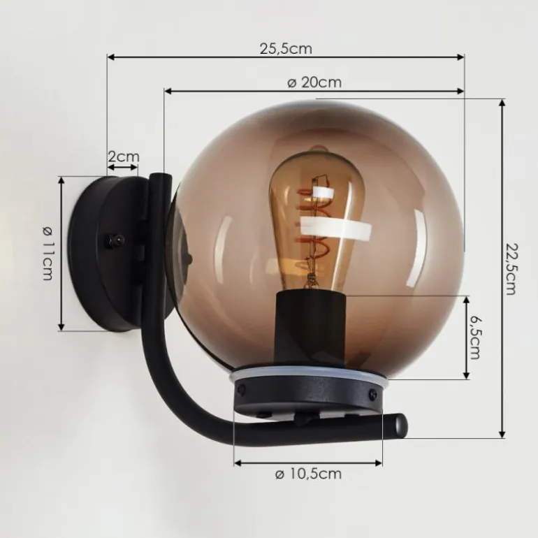 Applique murale d'extérieur Rombotten Noir, 1 lumière