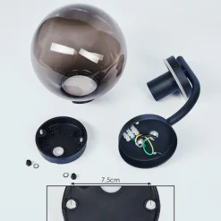 Applique murale d'extérieur Rombotten Noir, 1 lumière