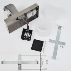 Applique murale d'extérieur Tiarp LED Nickel mat, 2 lumières, Détecteur de mouvement