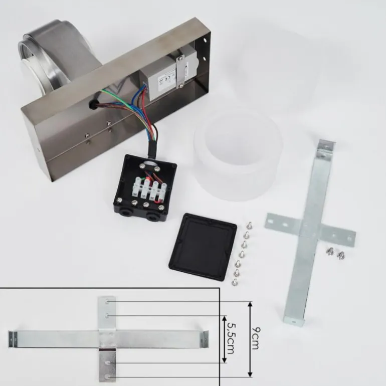 Applique murale d'extérieur Tiarp LED Nickel mat, 2 lumières, Détecteur de mouvement