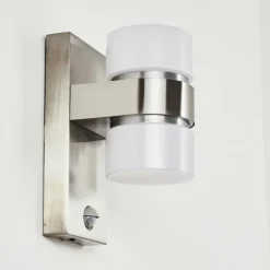 Applique murale d'extérieur Tiarp LED Nickel mat, 2 lumières, Détecteur de mouvement