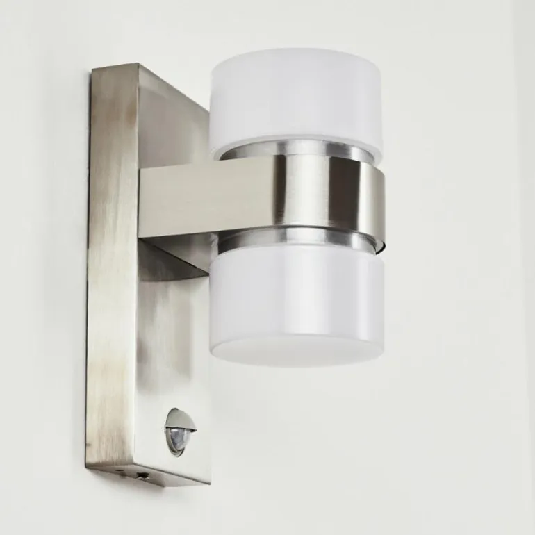 Applique murale d'extérieur Tiarp LED Nickel mat, 2 lumières, Détecteur de mouvement