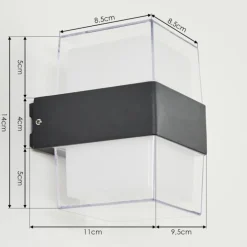 Applique murale d'extérieur Cesta LED Noir, 2 lumières