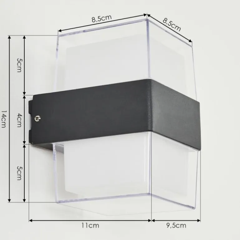 Applique murale d'extérieur Cesta LED Noir, 2 lumières
