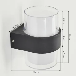 Applique murale d'extérieur Cesta LED Noir, 2 lumières