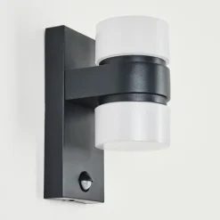 Applique murale d'extérieur Tiarp LED Noir, 2 lumières, Détecteur de mouvement