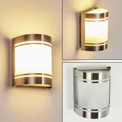 Applique murale d'extérieur Visnum Nickel mat, Blanc, 1 lumière