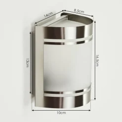Applique murale d'extérieur Visnum Nickel mat, Blanc, 1 lumière