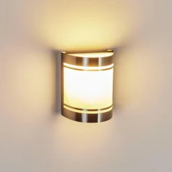 Applique murale d'extérieur Visnum Nickel mat, Blanc, 1 lumière