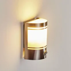 Applique murale d'extérieur Visnum Nickel mat, Blanc, 1 lumière, Détecteur de mouvement