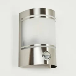 Applique murale d'extérieur Visnum Nickel mat, Blanc, 1 lumière, Détecteur de mouvement