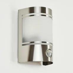 Applique murale d'extérieur Visnum Nickel mat, Blanc, 1 lumière, Détecteur de mouvement