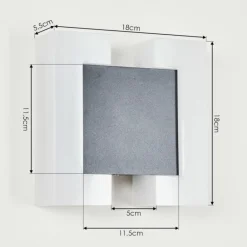 Applique murale d'extérieur Zoppola LED Anthracite, Blanc, 2 lumières