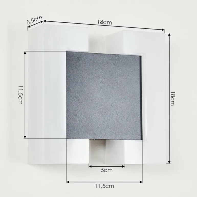 Applique murale d'extérieur Zoppola LED Anthracite, Blanc, 2 lumières