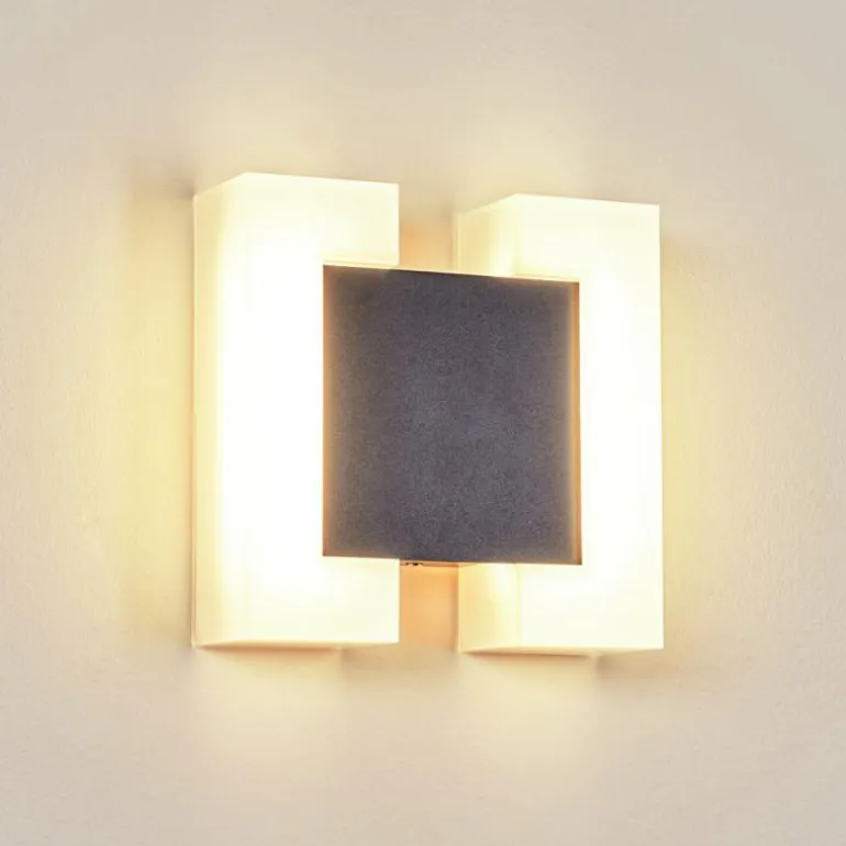 Applique murale d'extérieur Zoppola LED Anthracite, Blanc, 2 lumières