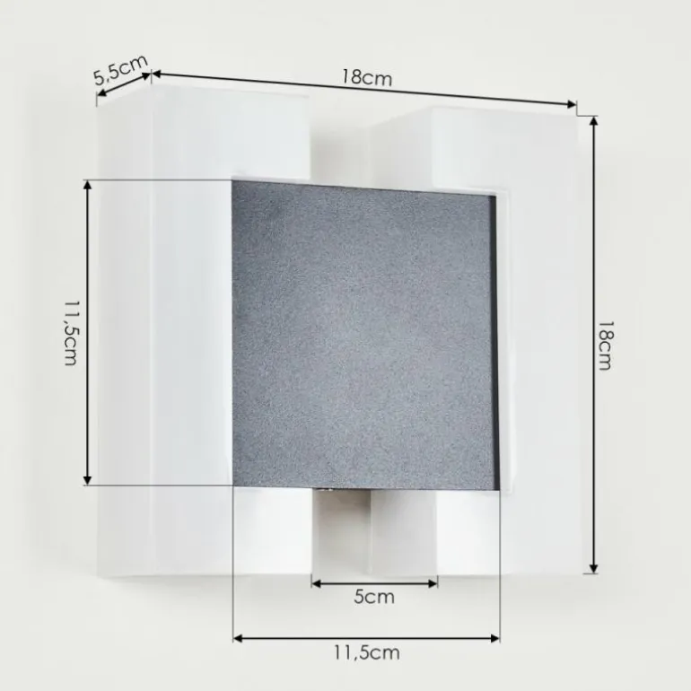 Applique murale d'extérieur Zoppola LED Anthracite, Blanc, 2 lumières