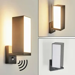 Applique murale d'extérieur Swanek LED Anthracite, 1 lumière, Détecteur de mouvement