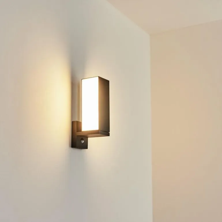 Applique murale d'extérieur Swanek LED Anthracite, 1 lumière, Détecteur de mouvement