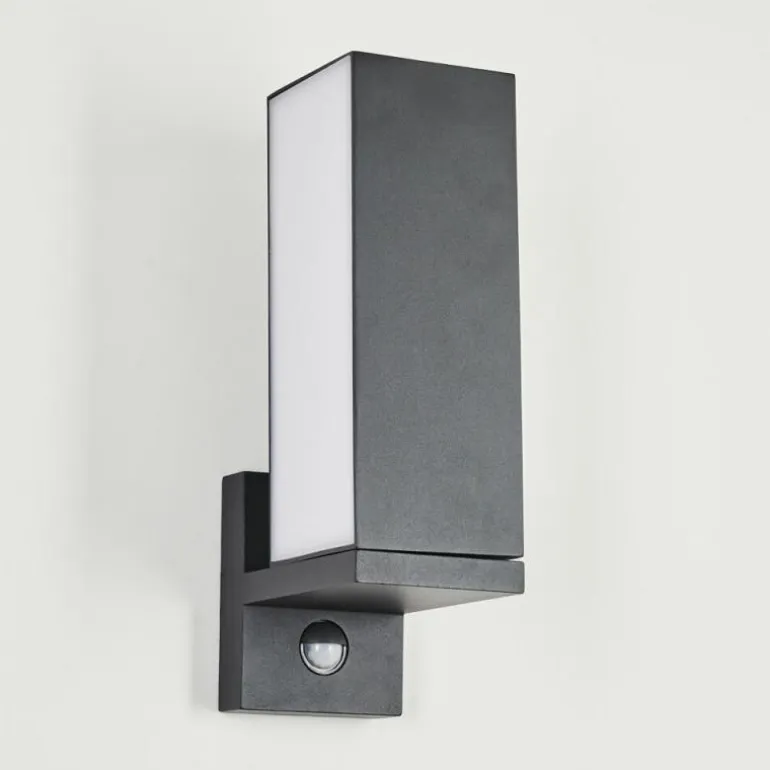 Applique murale d'extérieur Swanek LED Anthracite, 1 lumière, Détecteur de mouvement