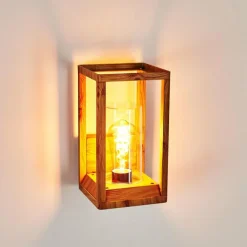 Applique murale d'extérieur Leset Brun, Couleur bois, 1 lumière