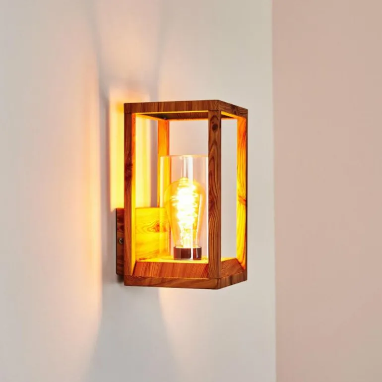 Applique murale d'extérieur Leset Brun, Couleur bois, 1 lumière