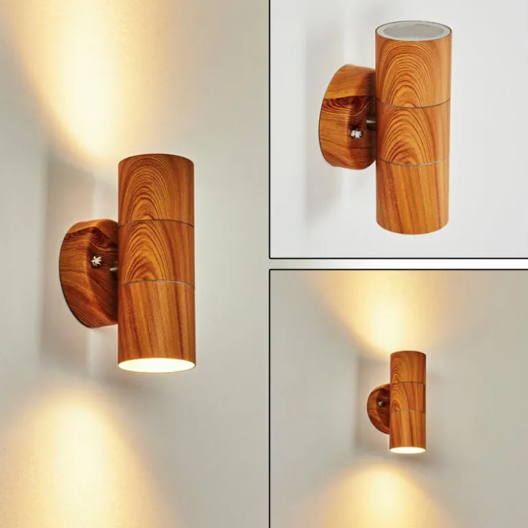 Applique murale d'extérieur Tenvik Brun, Couleur bois, 2 lumières