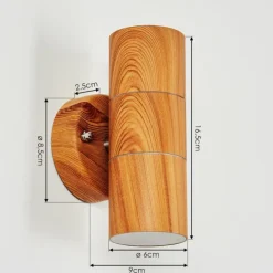 Applique murale d'extérieur Tenvik Brun, Couleur bois, 2 lumières