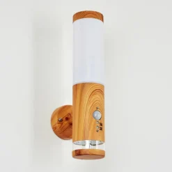 Applique murale d'extérieur Tenvik LED Brun, Couleur bois, 2 lumières, Détecteur de mouvement