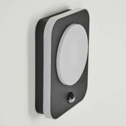 Applique murale d'extérieur Haga LED Noir, 1 lumière, Détecteur de mouvement