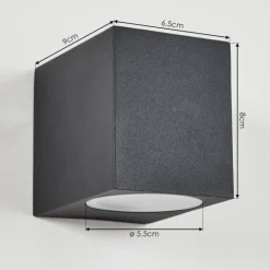 Applique murale d'extérieur Skaabu Noir, Blanc, 1 lumière