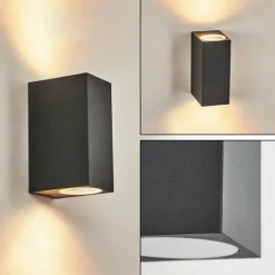 Applique murale d'extérieur Skaabu Noir, Blanc, 2 lumières