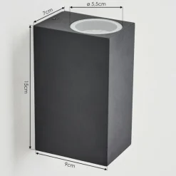 Applique murale d'extérieur Skaabu Noir, Blanc, 2 lumières