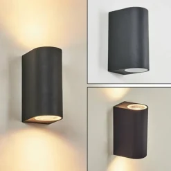 Applique murale d'extérieur Skaabu Noir, Blanc, 2 lumières