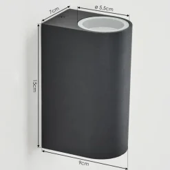 Applique murale d'extérieur Skaabu Noir, Blanc, 2 lumières