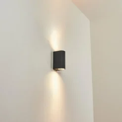 Applique murale d'extérieur Skaabu Noir, Blanc, 2 lumières