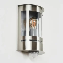 Applique murale d'extérieur Lauvdal Acier inoxydable, 1 lumière, Détecteur de mouvement