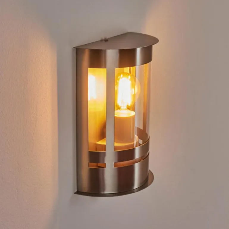 Applique murale d'extérieur Lauvdal Acier inoxydable, 1 lumière, Détecteur de mouvement