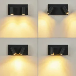 Applique murale d'extérieur Saeter LED Noir, 2 lumières